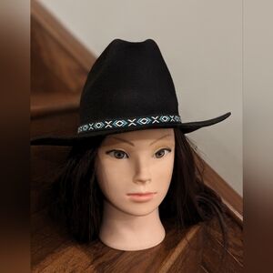 Smithbilt felt western Hat style with beaded hat band & feathers,  size …